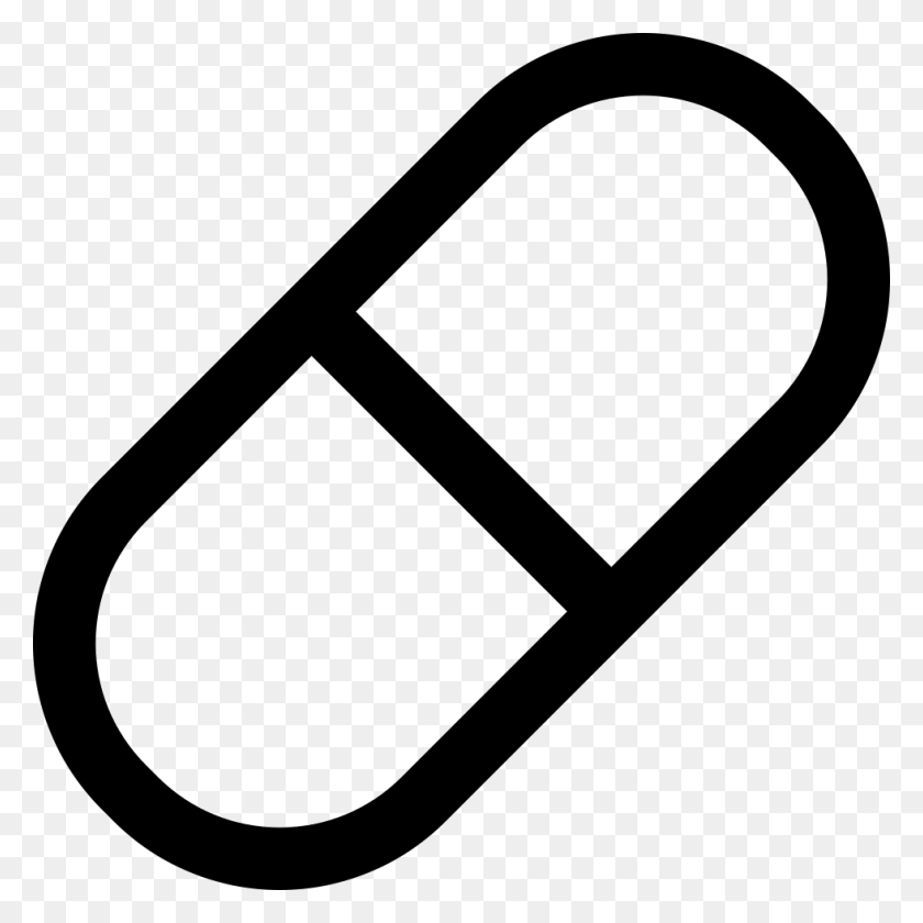 980x980 Medical Outline Svg Icon Free Outline Of A Pill, Text, Alphabet, Buckle HD PNG Download