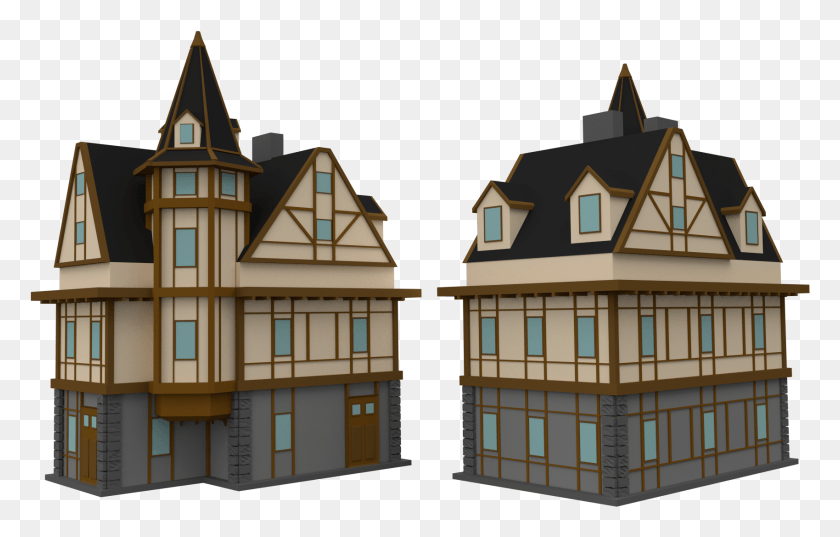 1699x1040 Medieval House Blender Medieval House, Housing, Building, Roof HD PNG Download