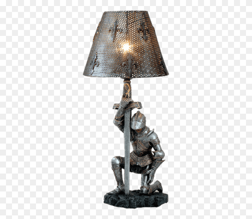 295x672 Medieval Kneeling Knight Table Lamp Cc11909 From Dark Knight Lamp, Person, Human, Lampshade HD PNG Download