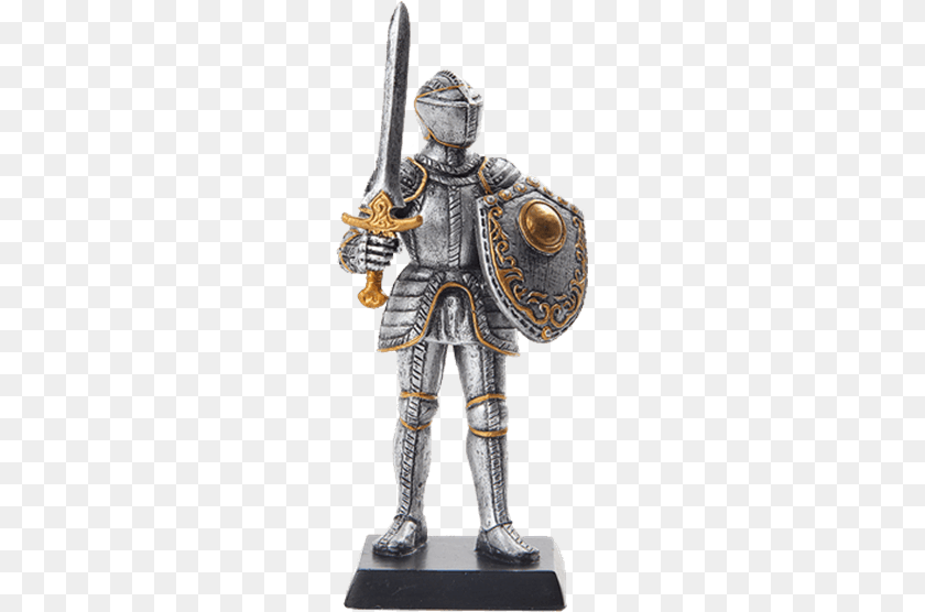 234x556 Medieval Knight Warrior Statue 5 Inch Medieval Knight With Classic Shield, Armor, Adult, Male, Man Sticker PNG