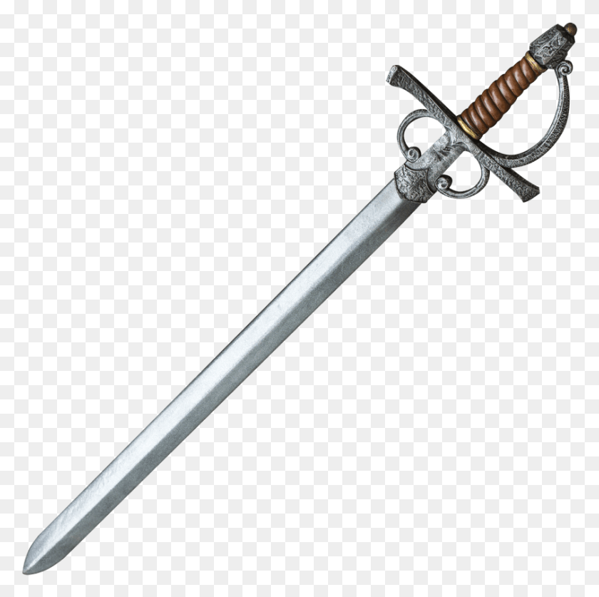 844x841 Medieval Knights Long Rapier Simple Rapier, Sword, Blade, Weapon HD PNG Download