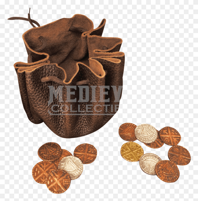 827x839 Medieval Leather Coin Purse, Bronze, Money, Treasure HD PNG Download