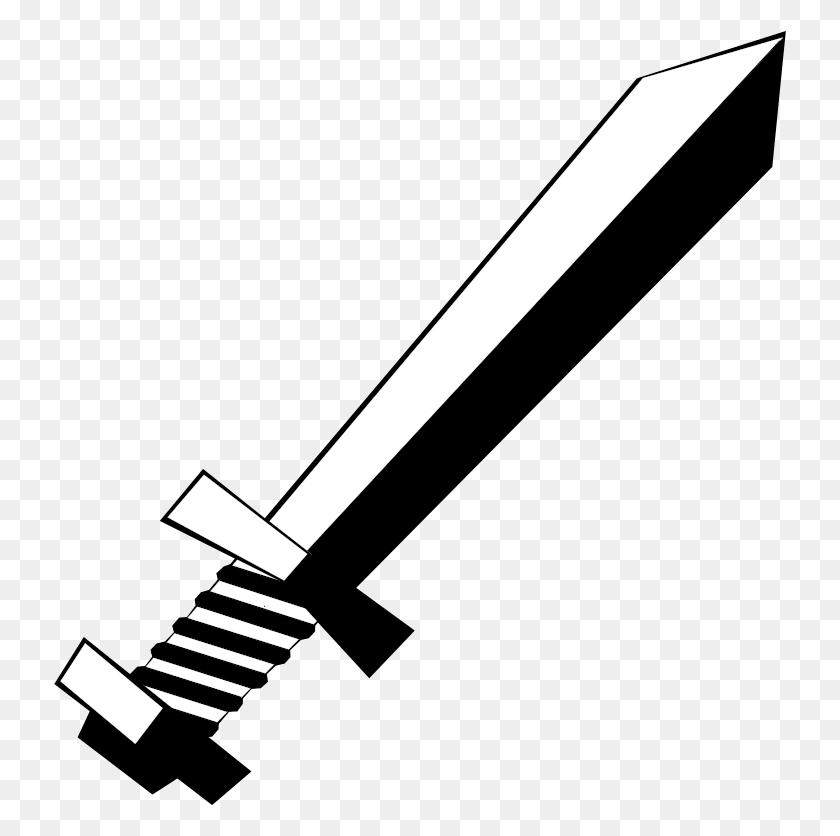 733x776 Medium Image Black And White Sword, Tool, Blade, Weapon HD PNG Download