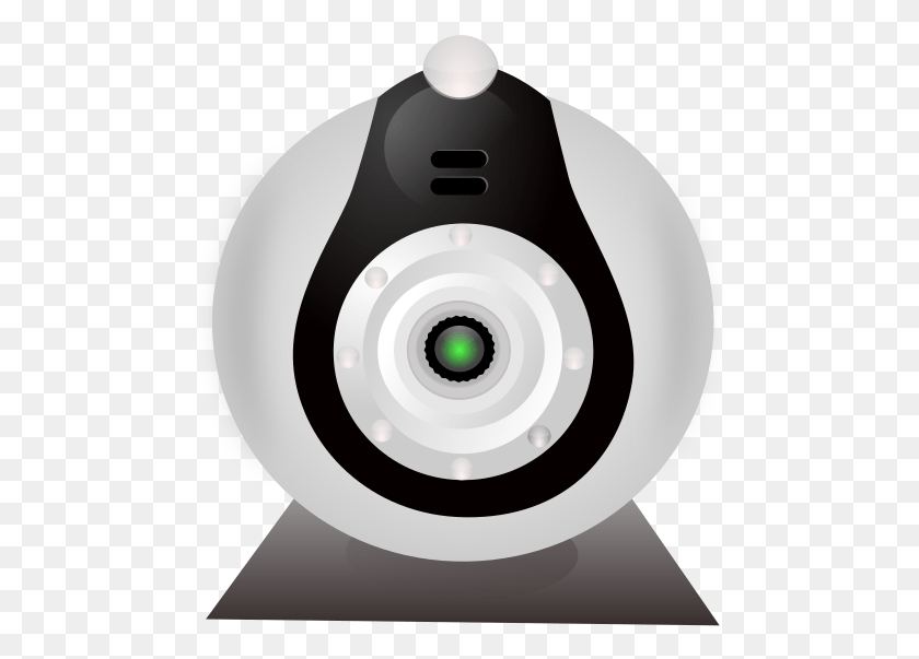 490x543 Medium Image Clipartloo Web Camera Black And White, Electronics, Webcam HD PNG Download