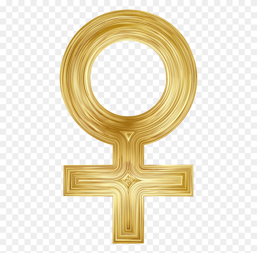 450x766 Medium Image Gold Female Sign, Cross, Symbol, Brass Section HD PNG Download