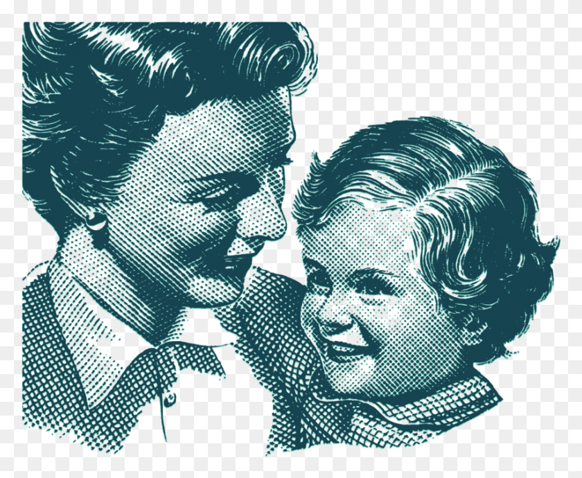 853x690 Medium Image Mother Vintage Illustration, Graphics, Pattern HD PNG Download