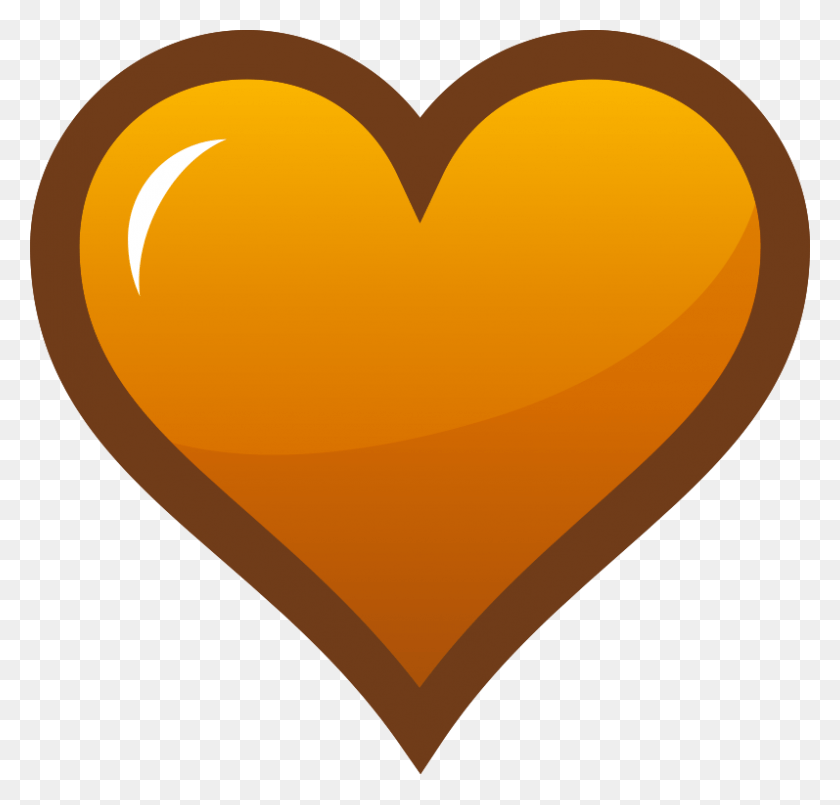 797x762 Medium Image Orange Heart Clip Art HD PNG Download