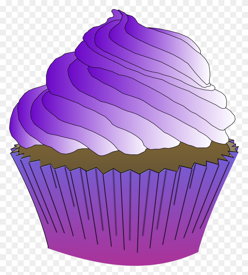 1685x1881 Medium Image Purple Cupcake Clipart, Cream, Cake, Dessert HD PNG Download