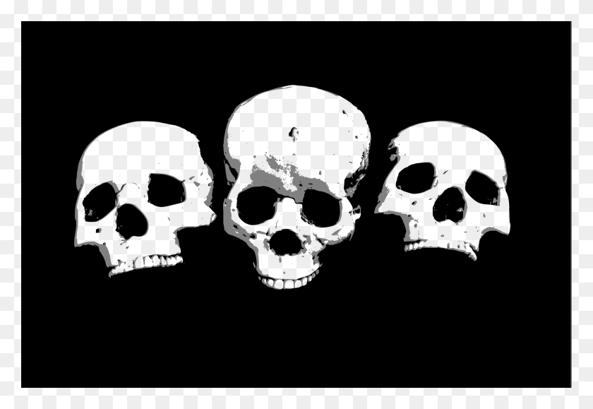 2400x1597 Medium Image Skull Horror, Stencil, Head, Pirate HD PNG Download