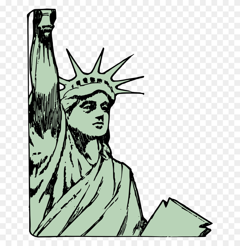 651x800 Medium Image Statue Of Liberty Drawing Cartoon, Person, Human HD PNG Download