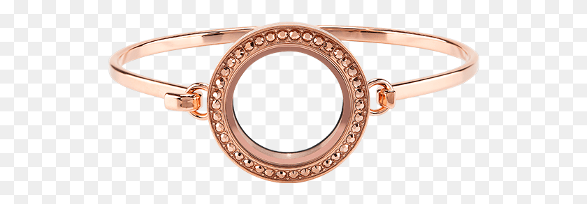 532x233 Medium Rose Gold Bangle Twist Living Locket With Rose Bangle, Oval, Mirror HD PNG Download