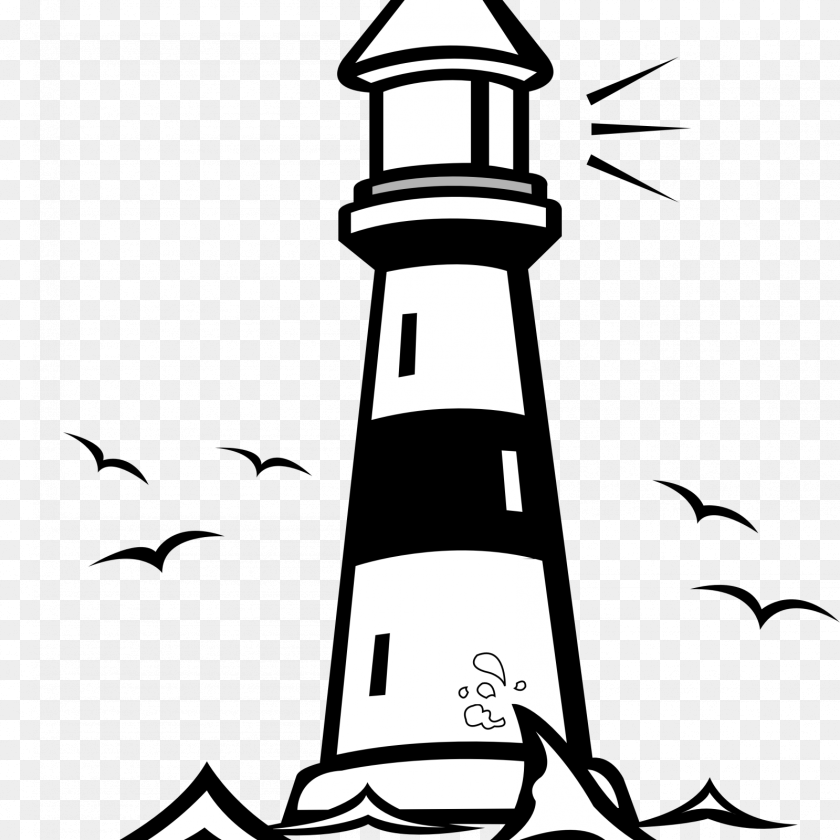 1600x1600 Medquit Lighthouse Coloring, Stencil, Architecture, Beacon, Building Clipart PNG