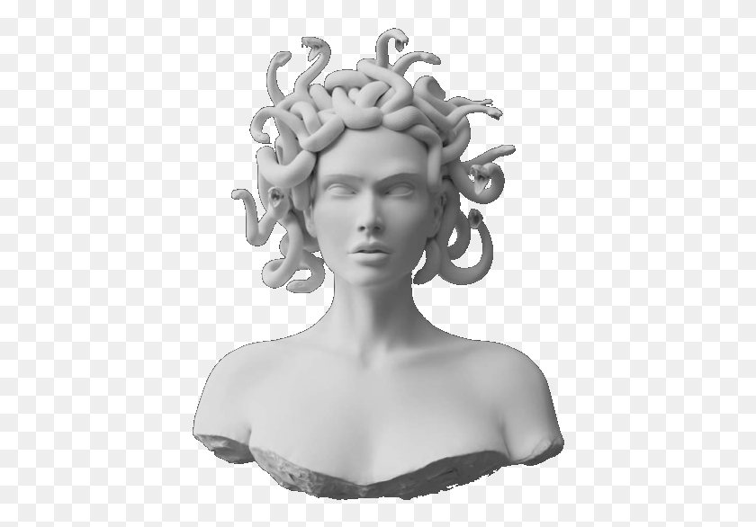 414x526 Descargar Png Medusa Mito Medusa Gorgona Medusa Serpiente Medusa Dibujo Estatua De Medusa, Escultura, Cabeza Hd Png