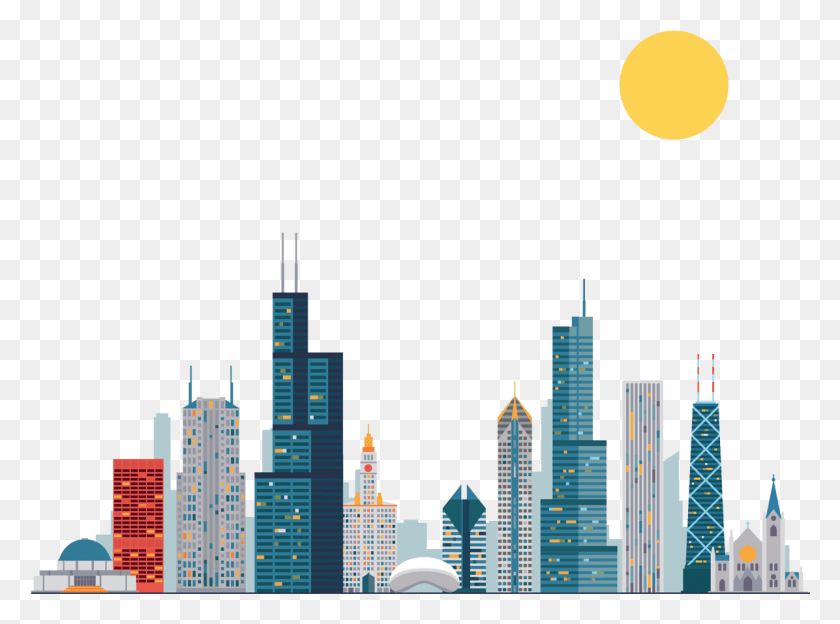 1196x865 Meet Chicago City Building Vector, High Rise, Urban, Town HD PNG Download