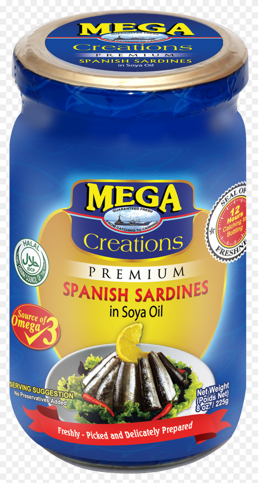 Mega Creations Spanish Sardines In Soya Oil Mega Sardines HD PNG ...