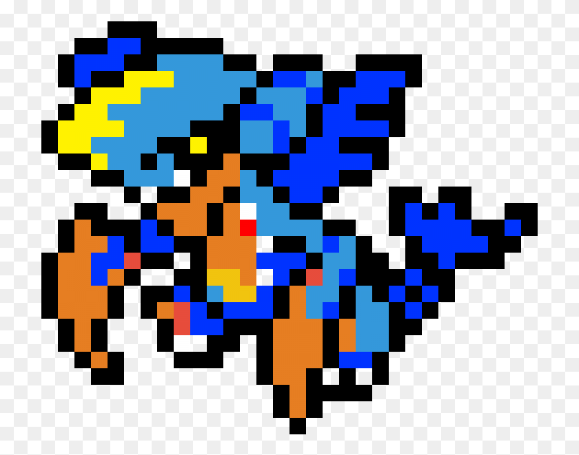 721x601 Мега Гарчомп Pixel Art Mega Garchomp, Pac Man, Rug Hd Png Скачать