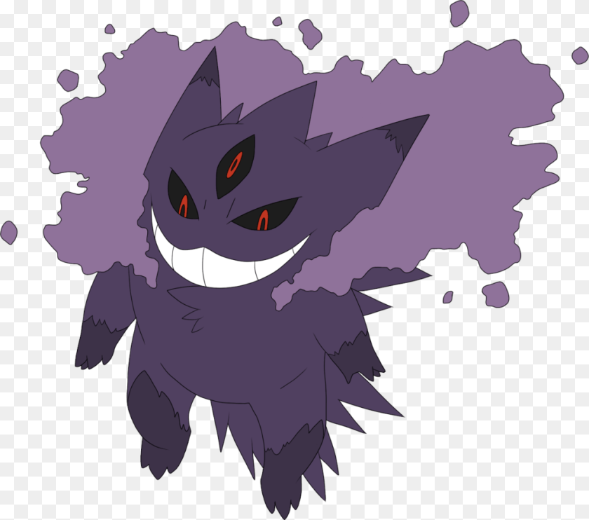 1024x904 Mega Gengar Take 2 By Mute Owl D6o95iy Fan Made Mega Gengar, Baby, Person, Purple, Anime Sticker PNG