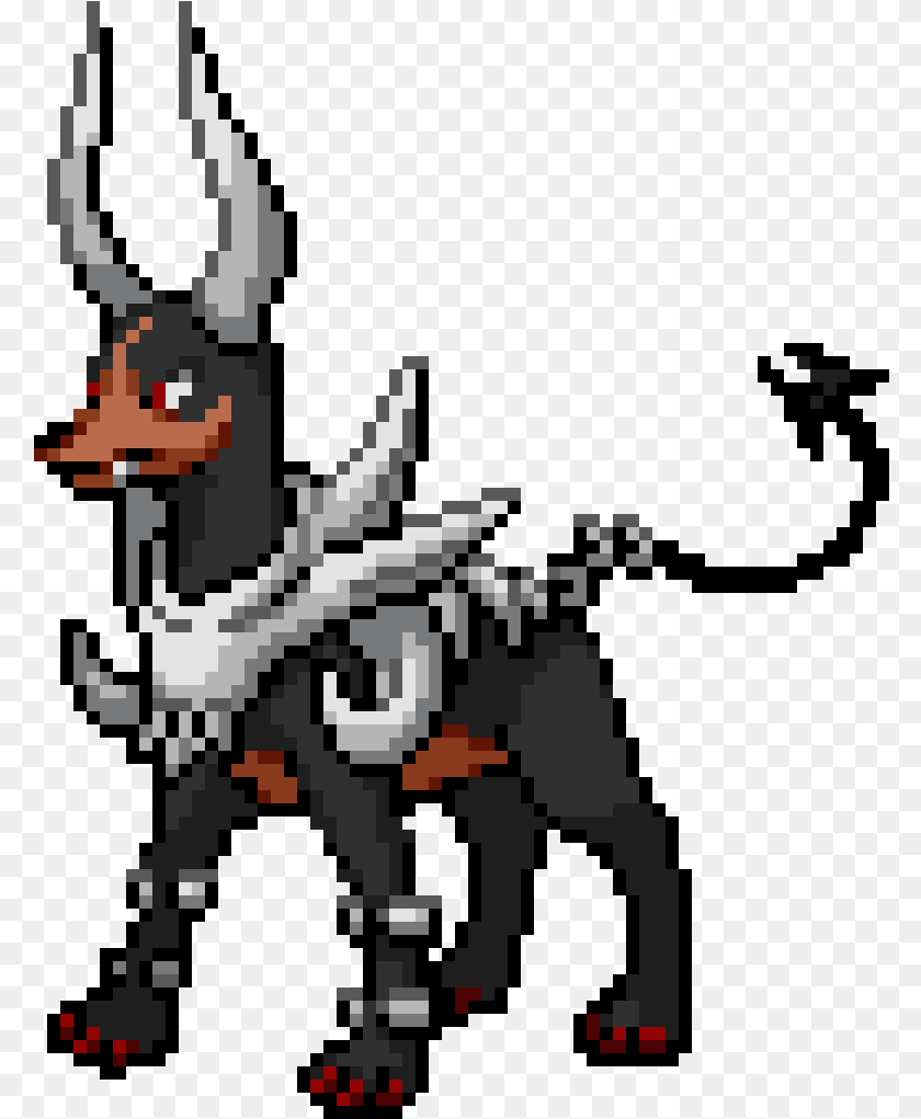 Mega Houndoom Pixel Art PNG