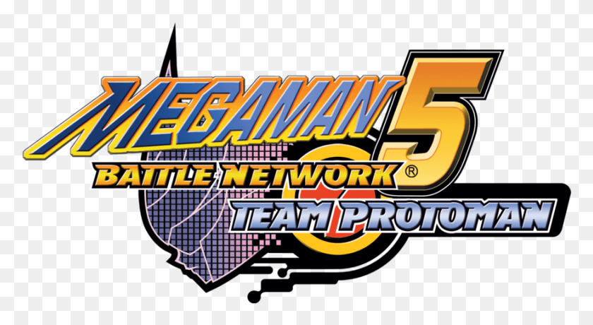 877x450 Descargar Png / Mega Man Battle Network 5 Team Protoman Logo Megaman Battle Network 5 Logo, Pac Man Hd Png