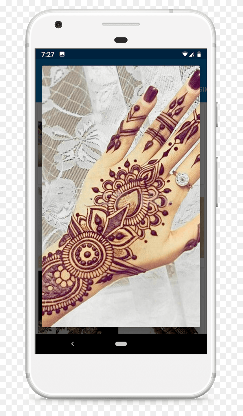 668x1377 Mehndi Design Android Application Henna Tattoo, Mobile Phone, Phone, Electronics HD PNG Download