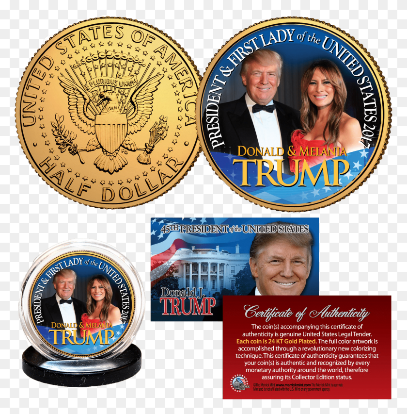 1858x1890 Melania Trump Coin, Person, Human, Advertisement HD PNG Download