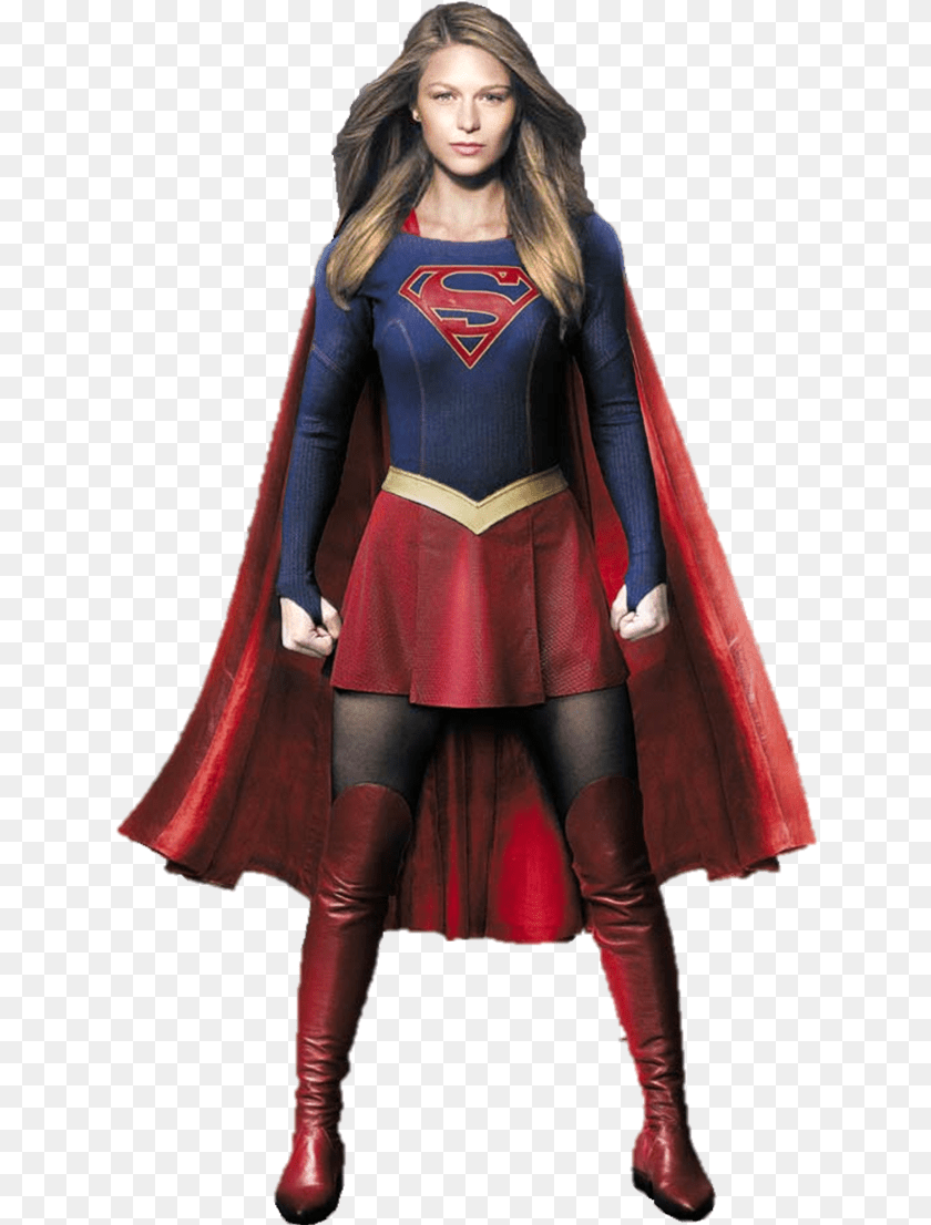 635x1106 Melissa Benoist Supergirl, Cape, Clothing, Costume, Person PNG