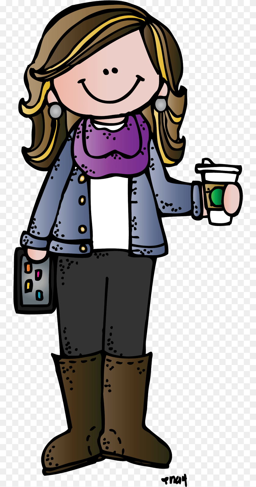Melonheadz Teacher Clipart, Person, Face, Head, Book Sticker PNG