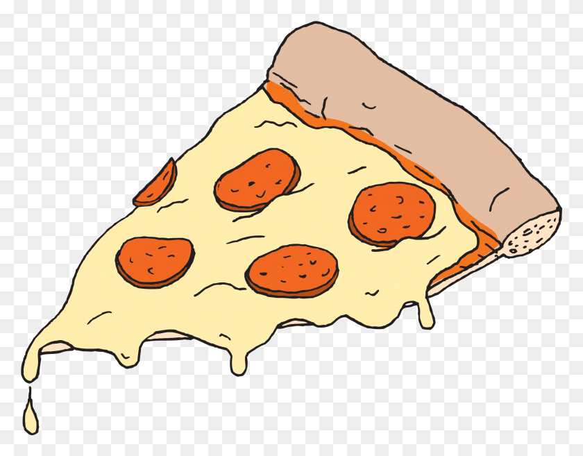 2191x1678 Melting Pizza Slice, Bread, Food, Pita HD PNG Download