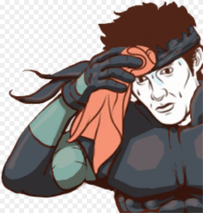 Meme Funny Interesting Solidsnake Metal Gear Sweat Meme, Book, Comics, Publication, Person Sticker PNG
