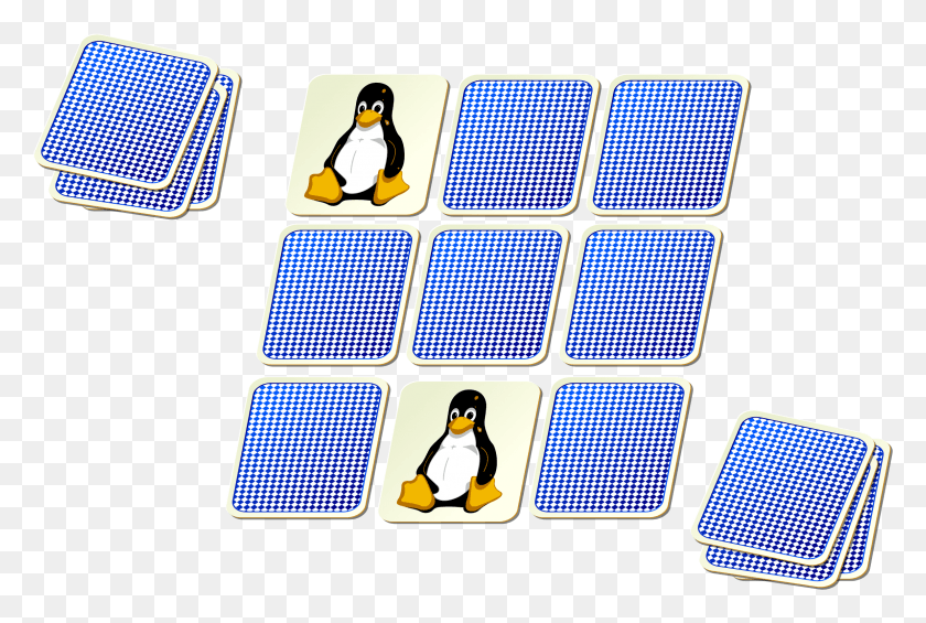 2377x1539 Memory Card Board Game Image Matching Clipart, Penguin, Bird, Animal HD PNG Download