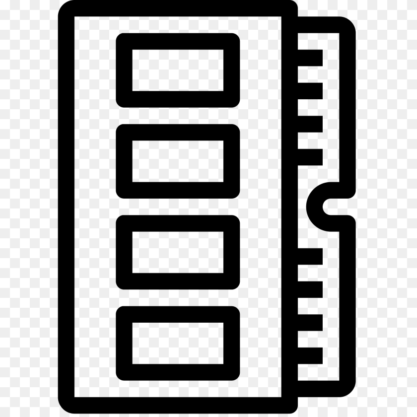 1600x1600 Memory Slot Icon, Gray Clipart PNG