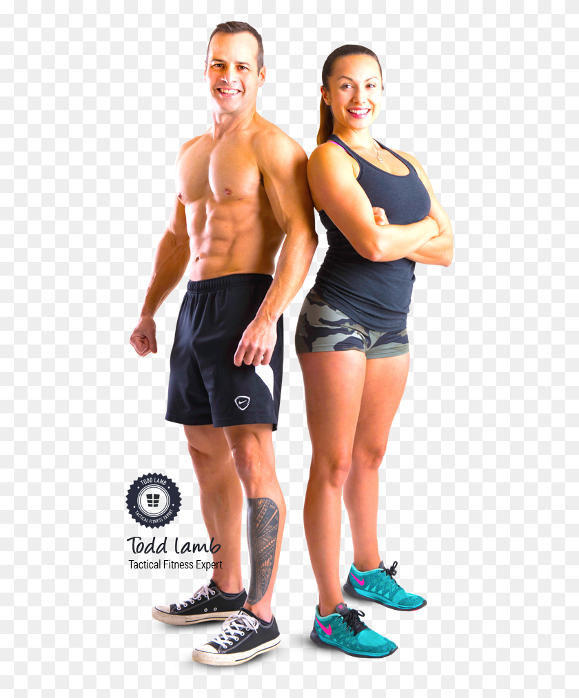 476x953 Men Amd Woman Body Gym Trainer Image, Shorts, Clothing, Apparel HD PNG Download