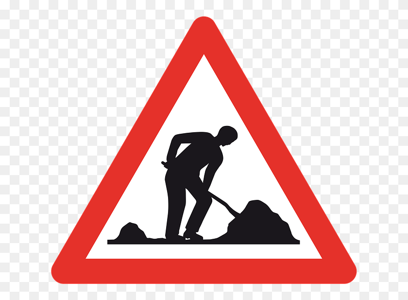 635x557 Men At Work Traffic Sign, Person, Human, Symbol HD PNG Download