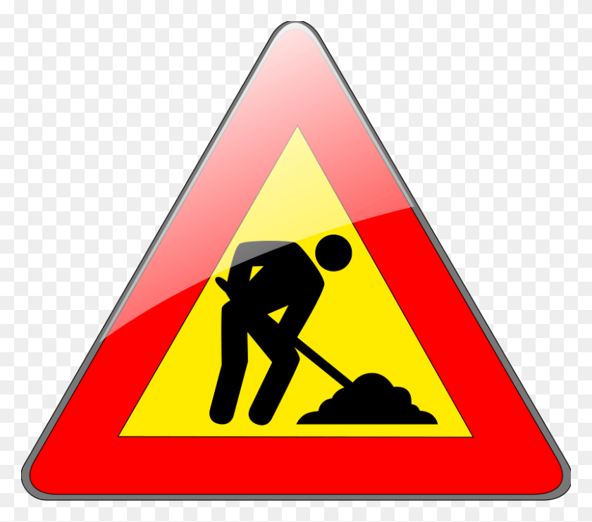 800x699 Men At Work Work In Progress Vector, Triangle, Symbol, Person HD PNG Download