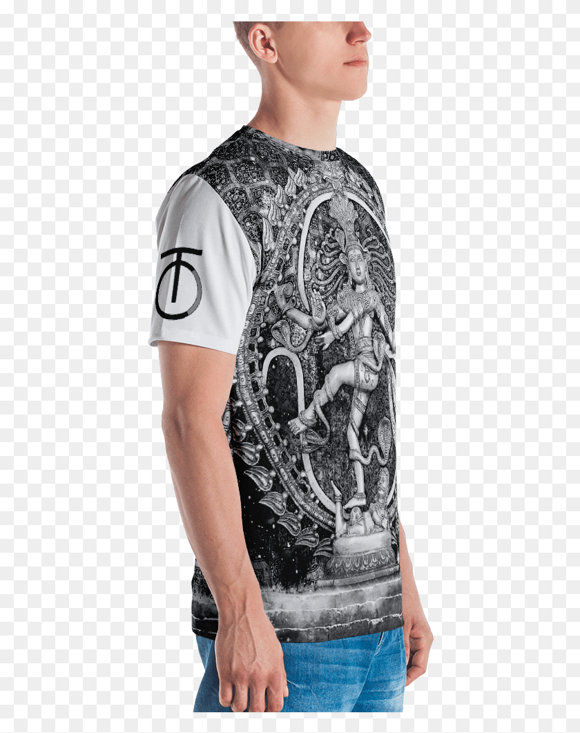 416x1001 Men S Limited Edition Sublimation T Shirt Royal Blue Shirt With Green Print, Skin, Person, Human HD PNG Download