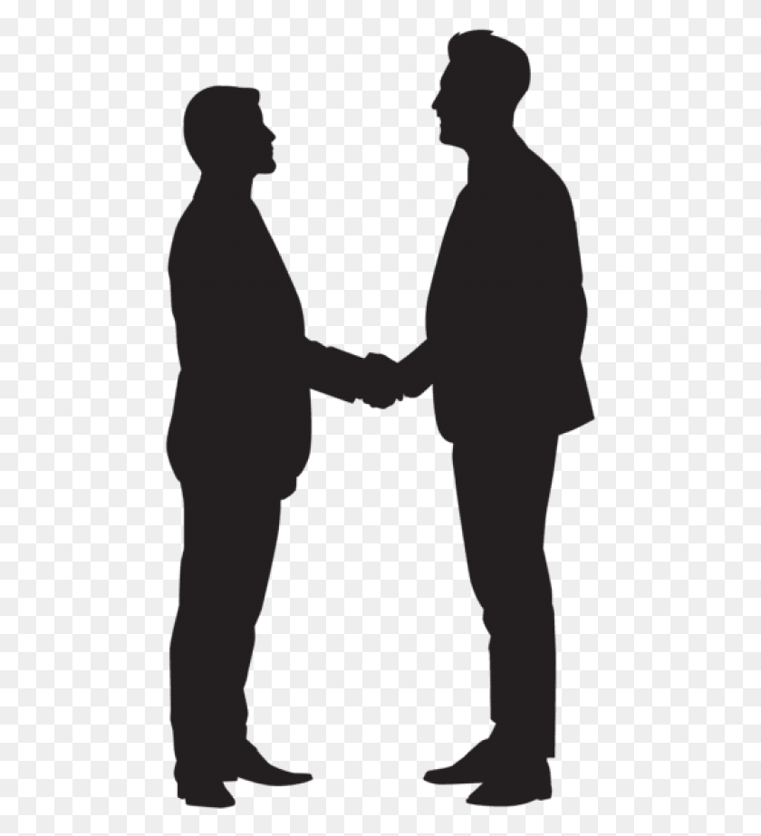 477x863 Men Silhouette Free Men Shaking Hands Clipart, Person, Human HD PNG Download