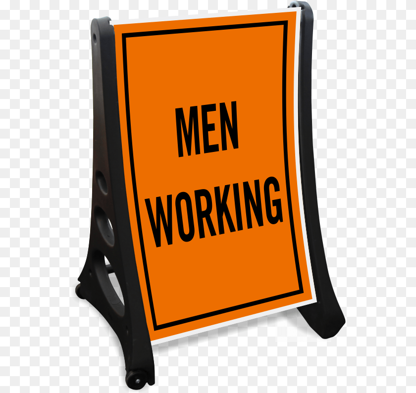 556x794 Men Working Portable Sidewalk Sign Clipart Download, Fence, Text, Mailbox PNG