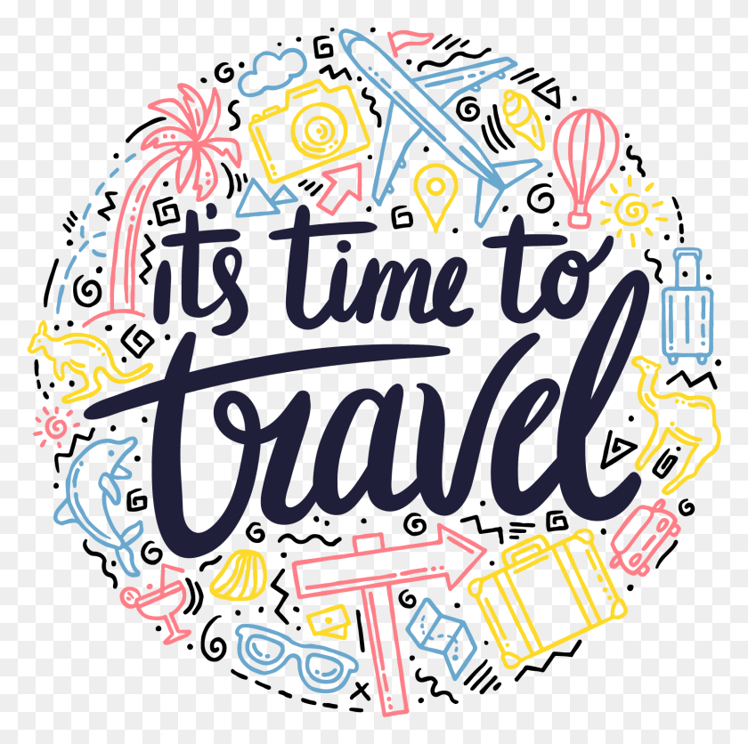 1616x1608 Menabung Untuk Traveling It39s Time To Travel, Text, Graphics HD PNG Download