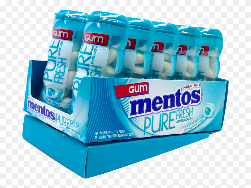 693x570 Mentos Gum Pocket Bottle Pure Fresh Wintergreen 10 Packaging And Labeling, Box, Dairy, Toothpaste HD PNG Download