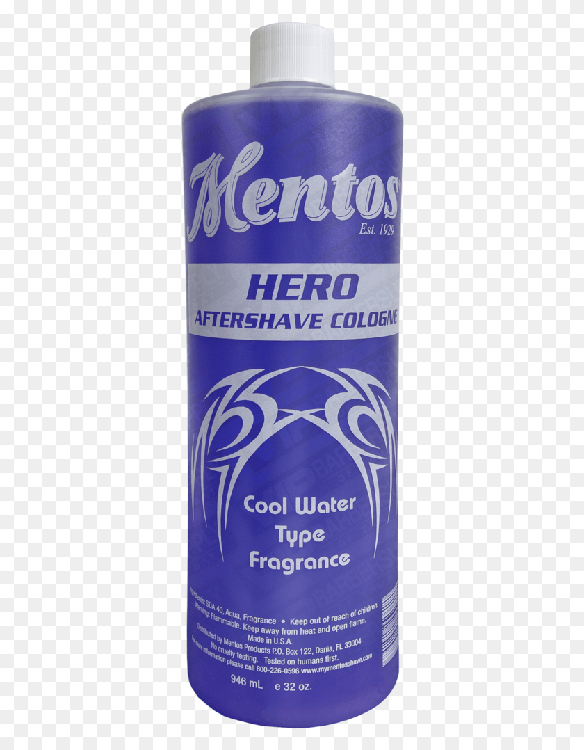 322x1018 Mentos Hero After Shave Cologne Cool Water 32oz Label, Beer, Alcohol, Beverage HD PNG Download