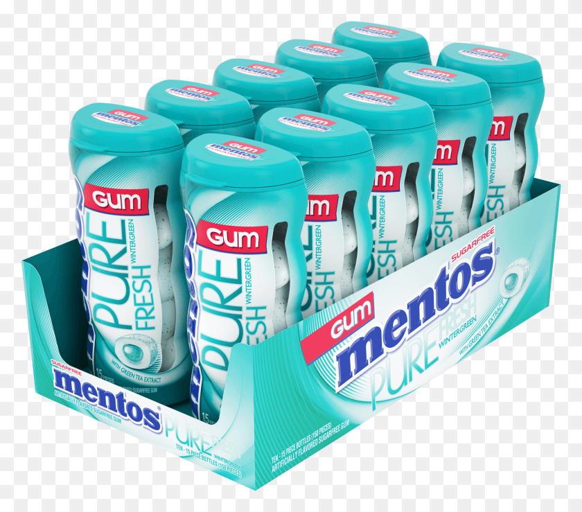 1728x1505 Mentos Pure Fresh Sugar Free Wintergreen Chewing Caffeinated Drink, Gum, First Aid, Toothpaste HD PNG Download