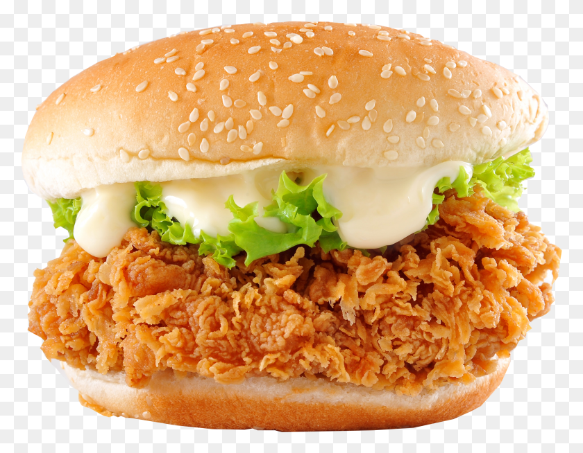 2603x1983 Menu Spicy Chicken Fillet Burger HD PNG Download