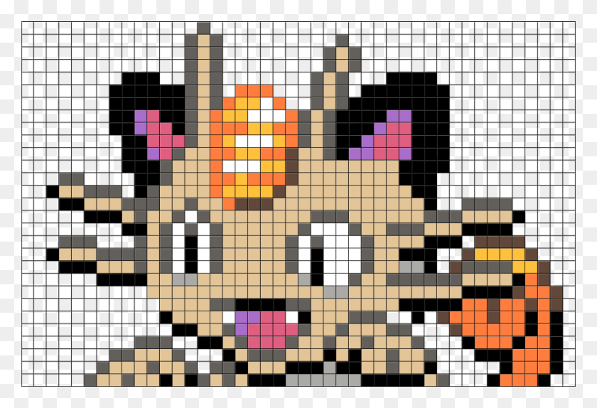 880x581 Meowth Cross Stitch Pattern, Graphics, Doodle HD PNG Download