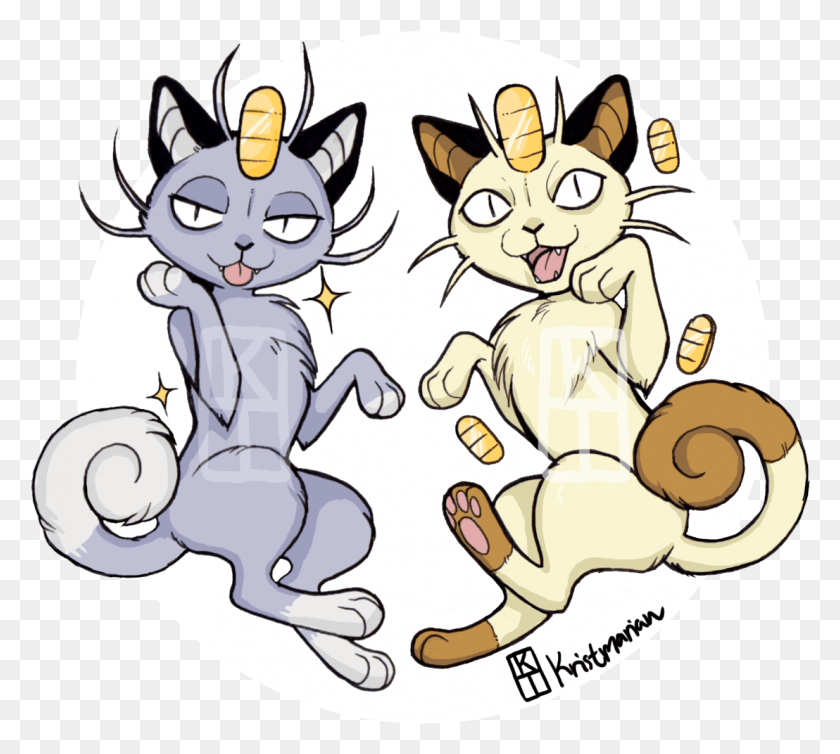 1108x987 Meowth Sticker Designs I Made For Upcoming Tracon Artist Cartoon, Mammal, Animal, Cat HD PNG Download