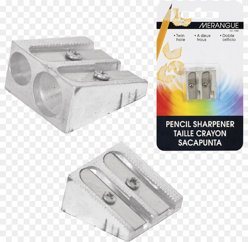 812x819 Merangue Twin Hole Aluminum Pencil Sharpener Merangue Klip N Pull Keycard Npr Small PNG