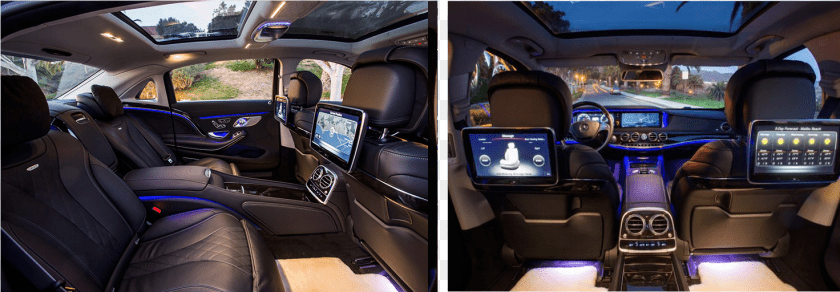 1472x512 Mercedes Maybach Exterior S Class Rear Entertainment System, Cushion, Home Decor, Car, Transportation Clipart PNG