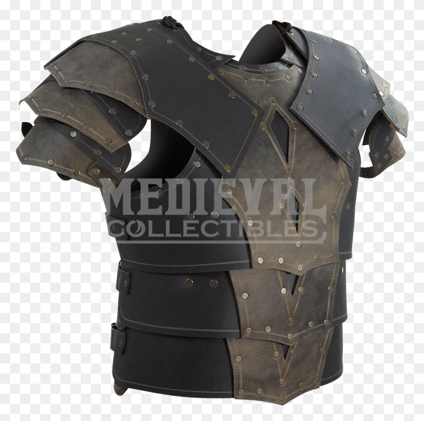 798x792 Mercenary Leather Cuirass With Pauldrons Leather Medieval Pauldron, Clothing, Apparel, Armor HD PNG Download