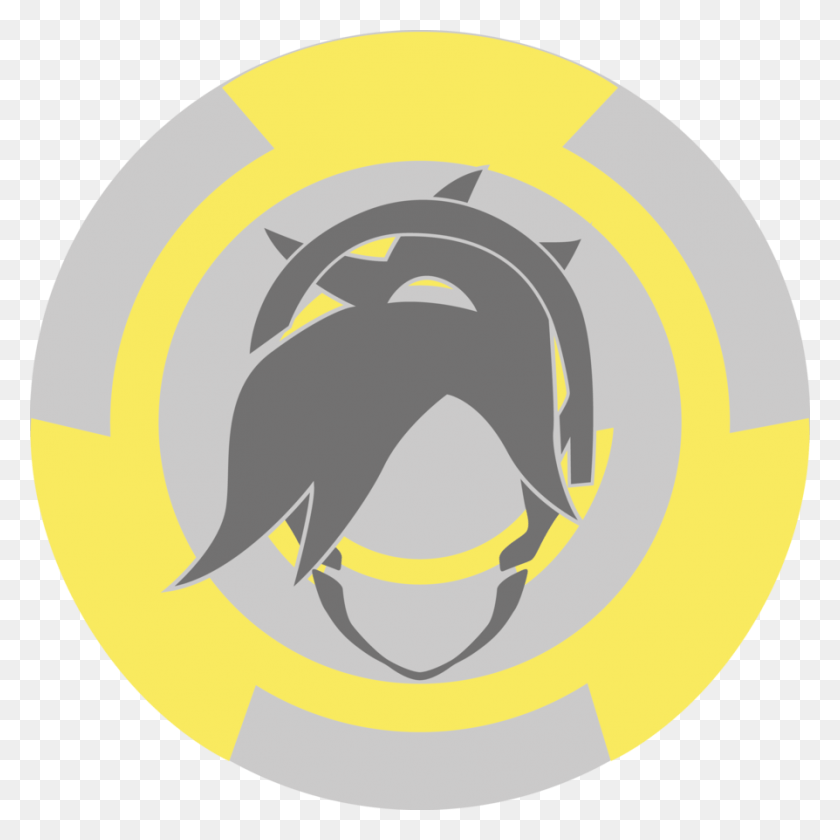 894x894 Mercy Icon Overwatch Logo De Mercy, Label, Text, Light HD PNG Download
