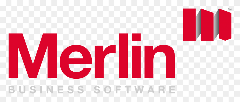 2941x1129 Merlin Business Software, Logo, Symbol, Trademark HD PNG Download
