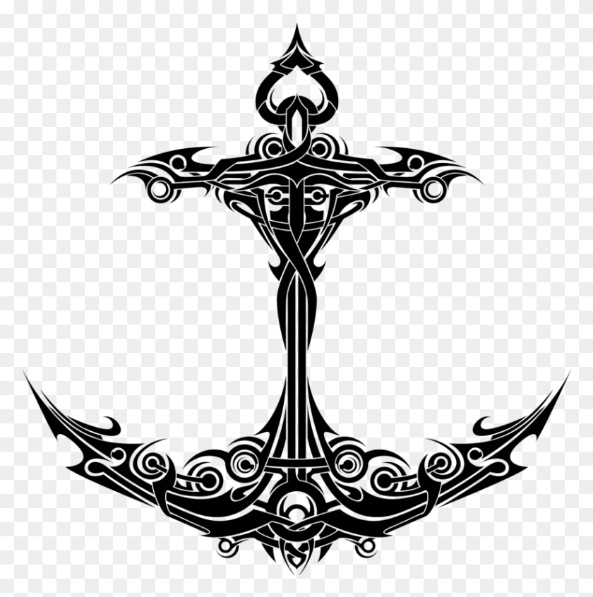 818x825 Mermaid Anchor Tattoo Polynesian Anchor Tattoo Designs, Nature, Outdoors, Outer Space HD PNG Download